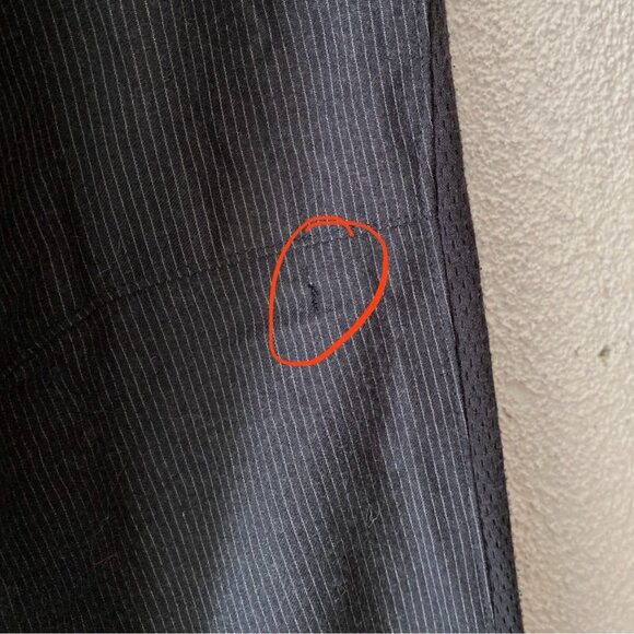 GREG LAUREN Charcoal Wool Striped MESH PANEL ZIPPER Drawstring PANTS Size 1 S - Picture 5 of 5